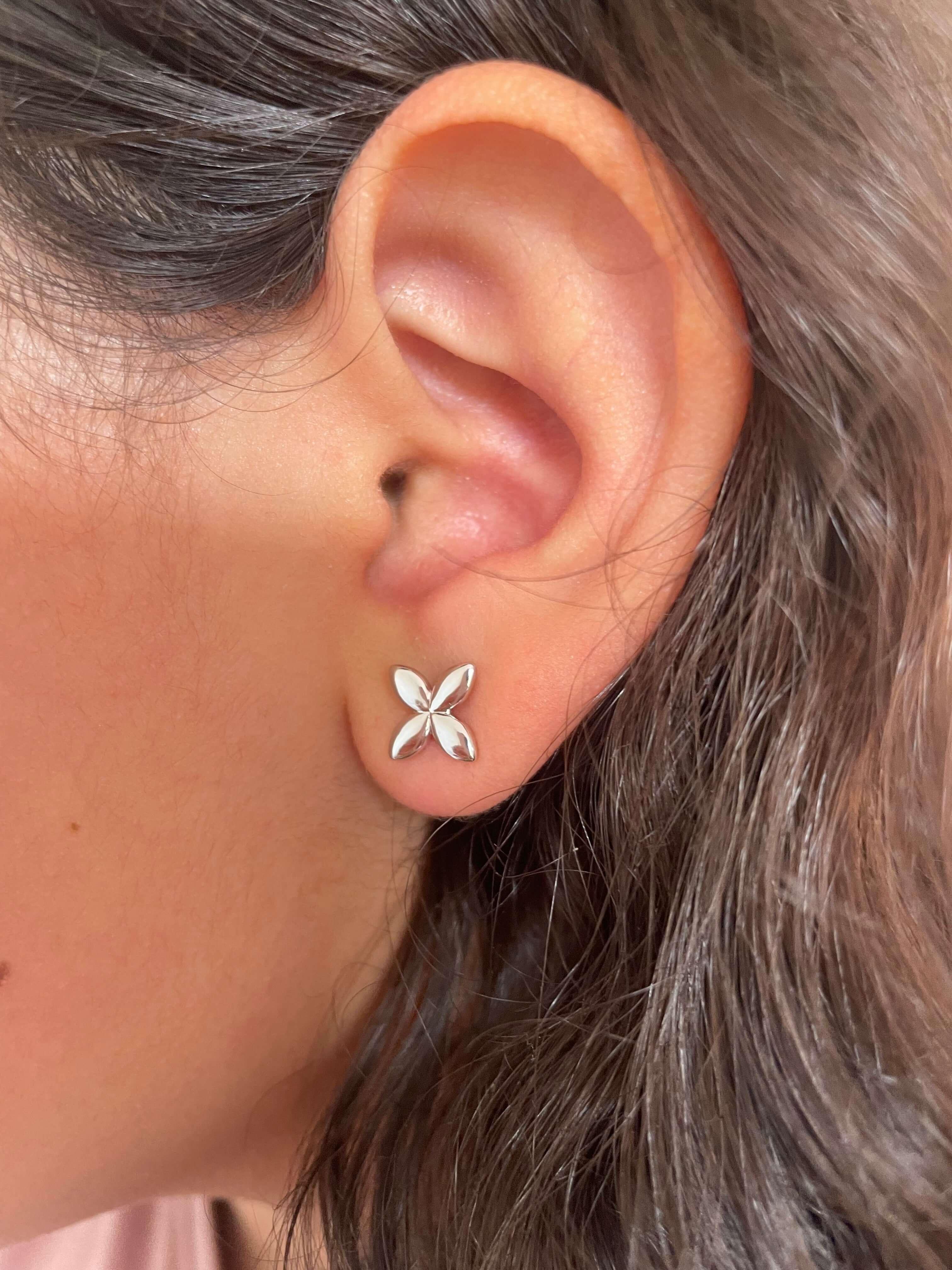 Minimalist Butterfly Earrings -Silver - Marwa Jewels