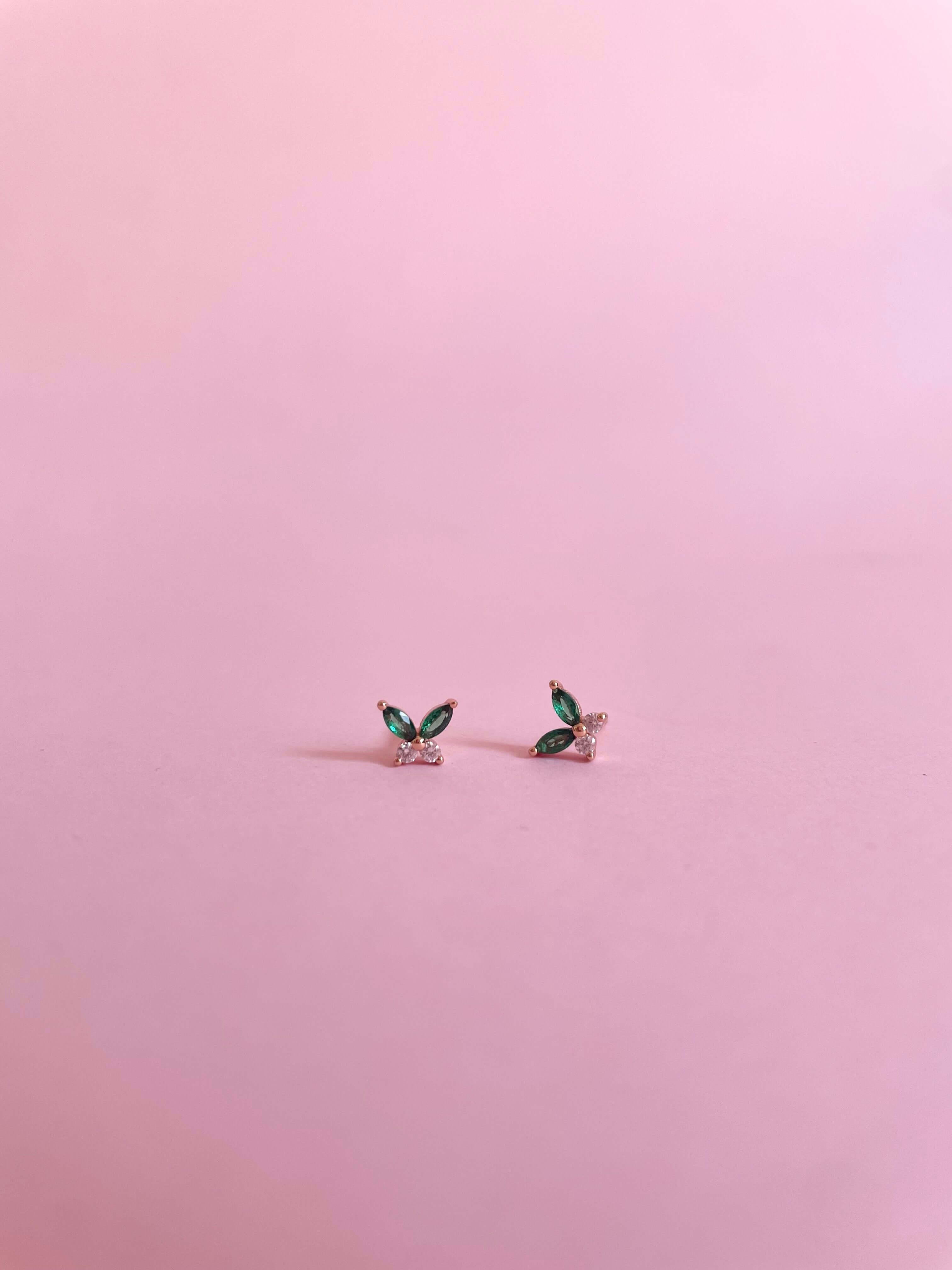 Petite Butterfly Earrings- Rose Gold - Marwa Jewels