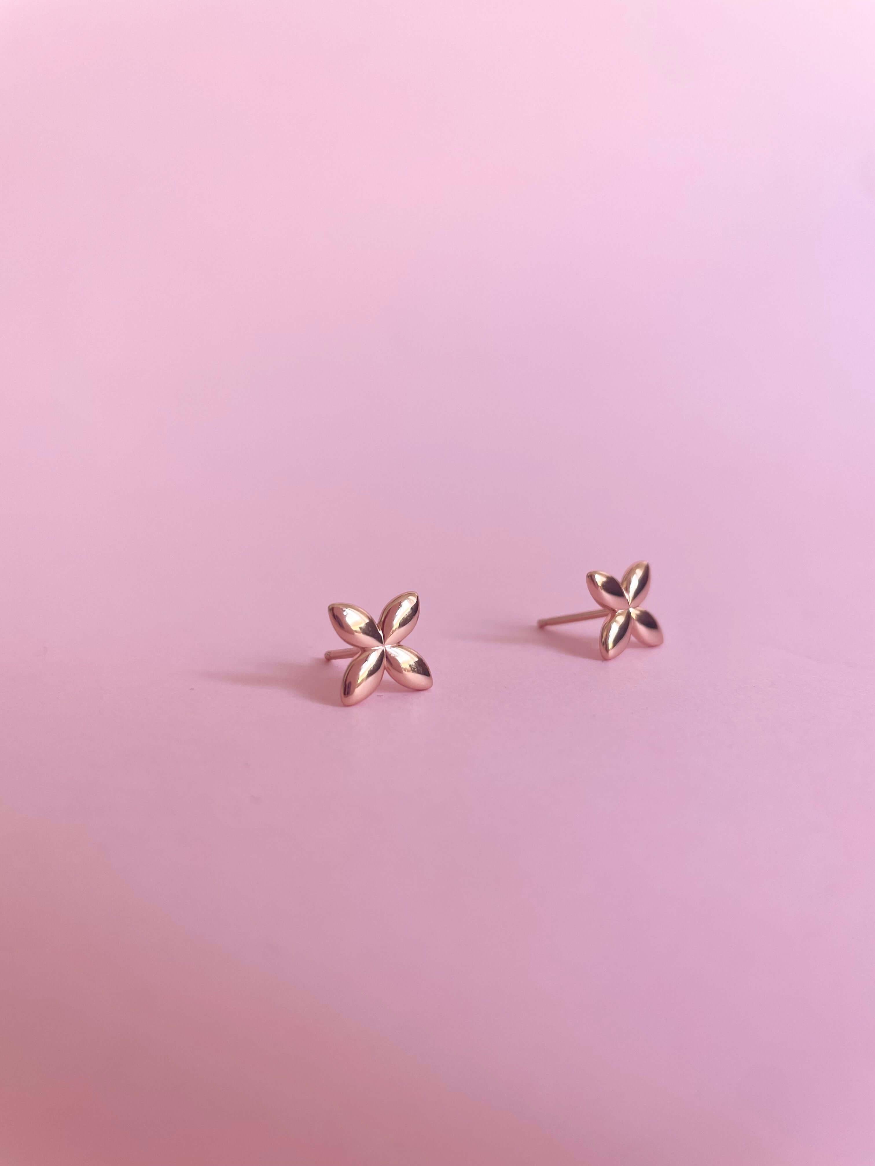 Minimalist Butterfly Earrings -Rose Gold - Marwa Jewels