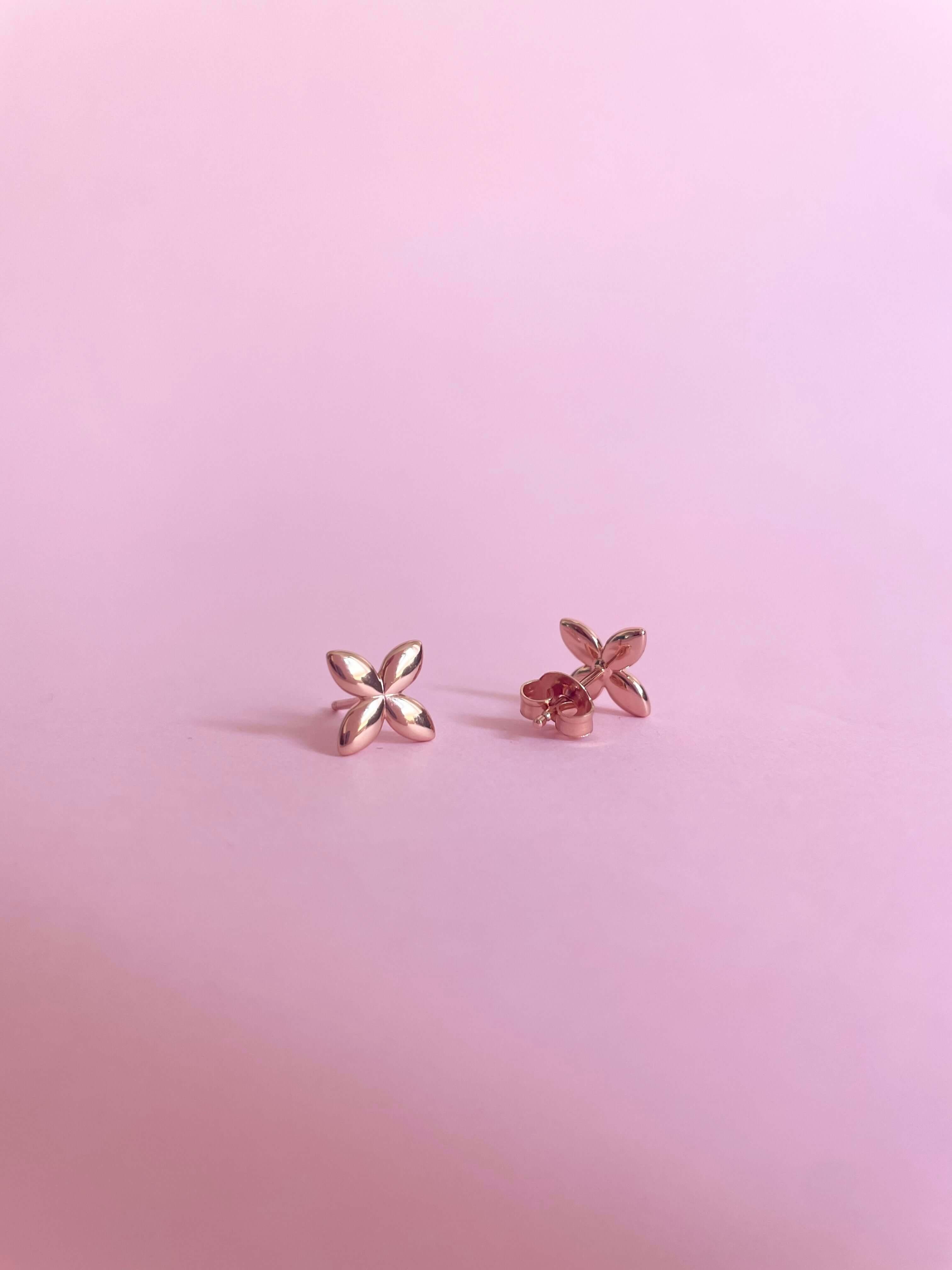 Minimalist Butterfly Earrings -Rose Gold - Marwa Jewels