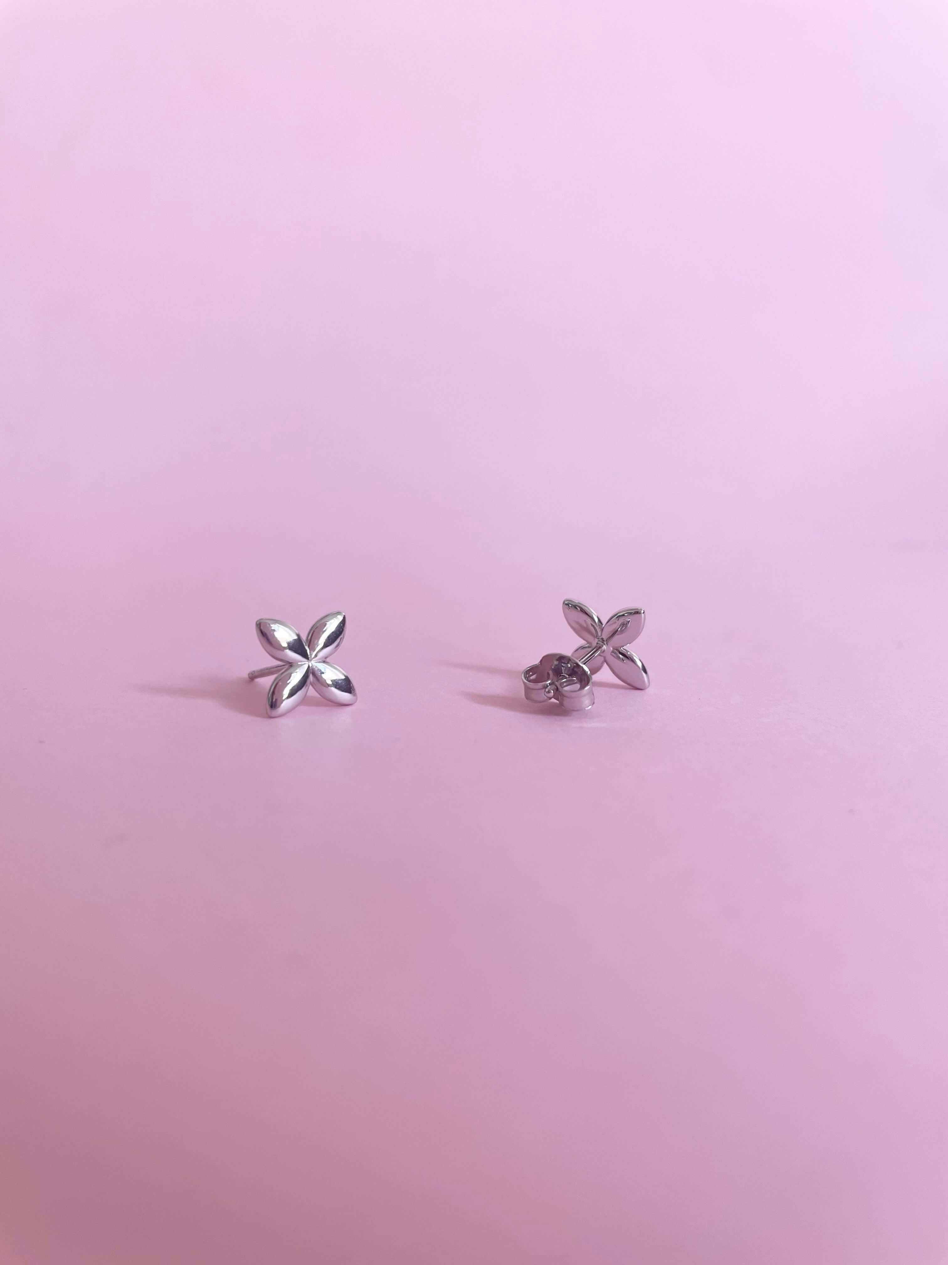 Minimalist Butterfly Earrings -Silver - Marwa Jewels