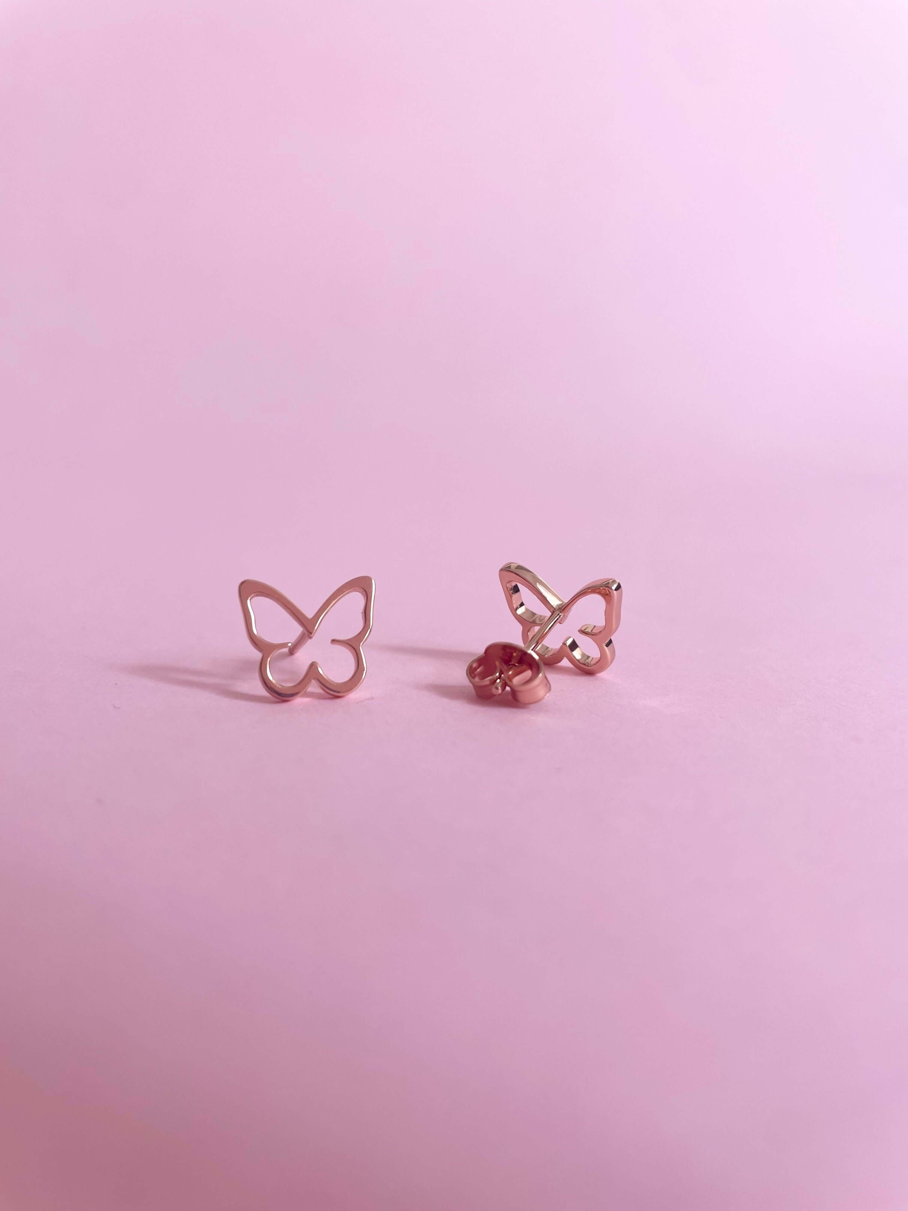 Open Butterfly Earrings-Rose Gold - Marwa Jewels