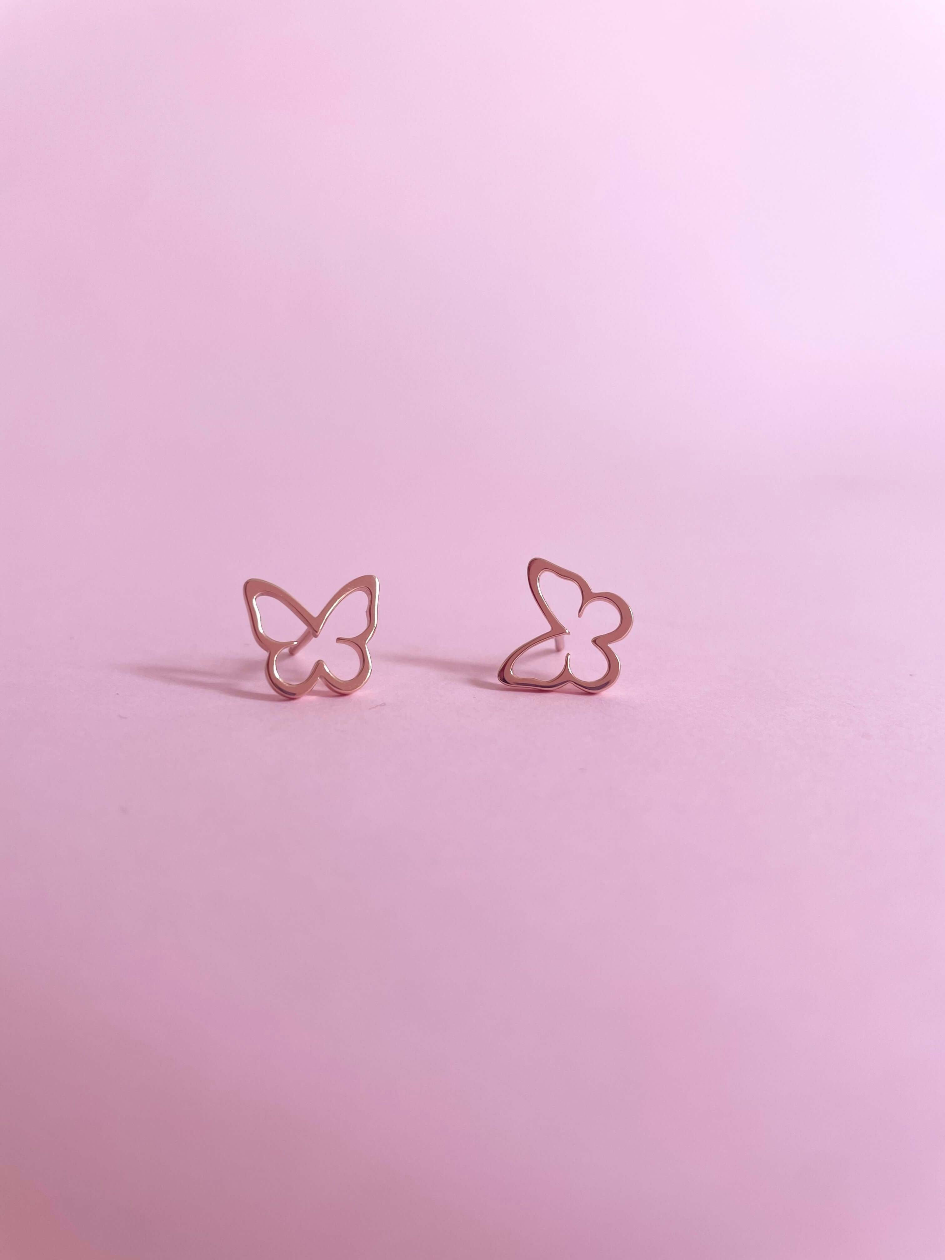 Open Butterfly Earrings-Rose Gold - Marwa Jewels