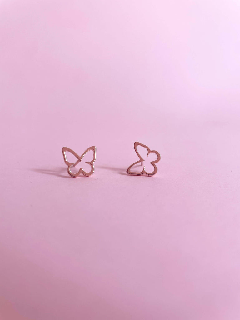 Open Butterfly Earrings-Rose Gold - Marwa Jewels