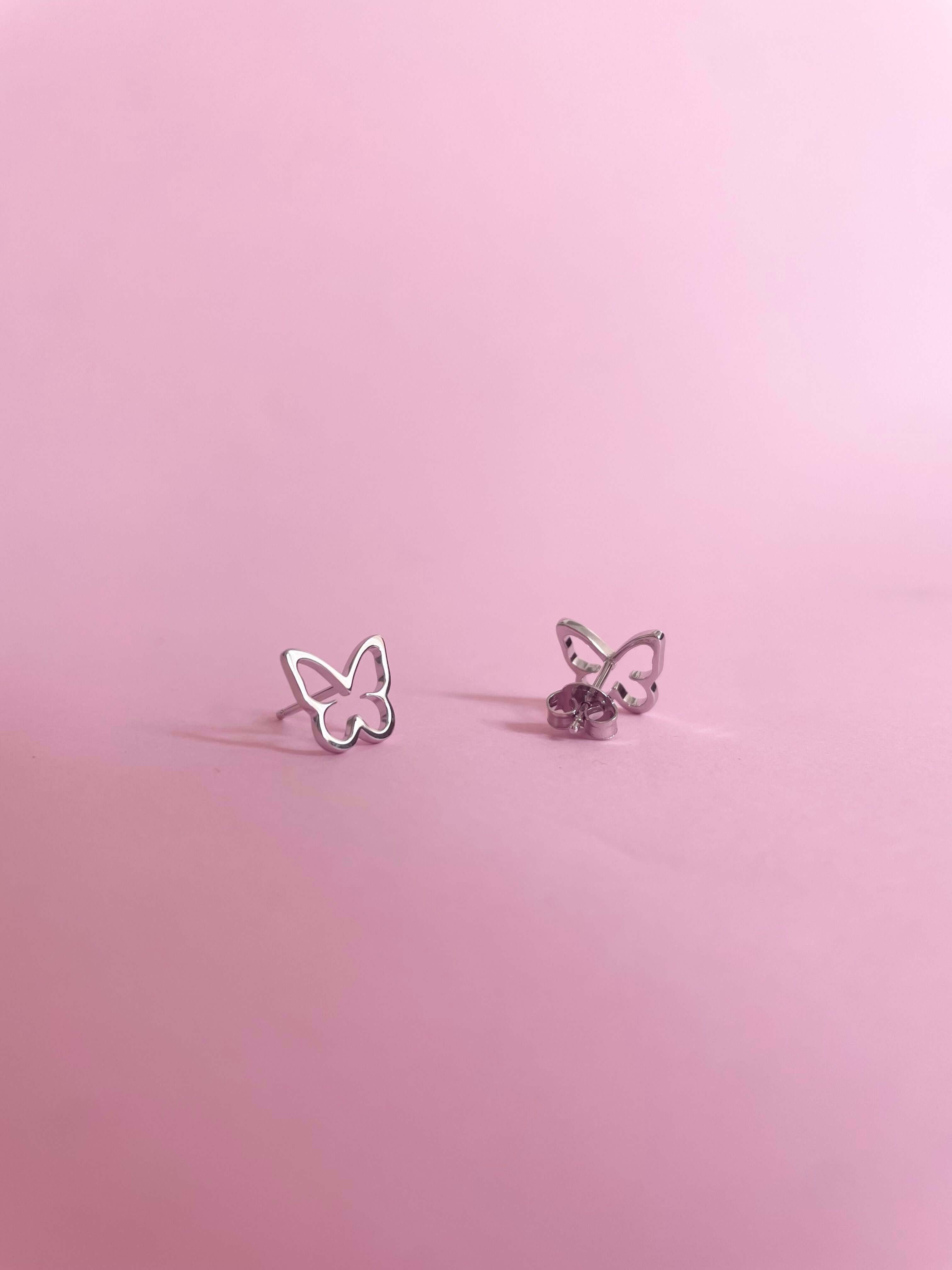 Open Butterfly Earrings-Silver - Marwa Jewels