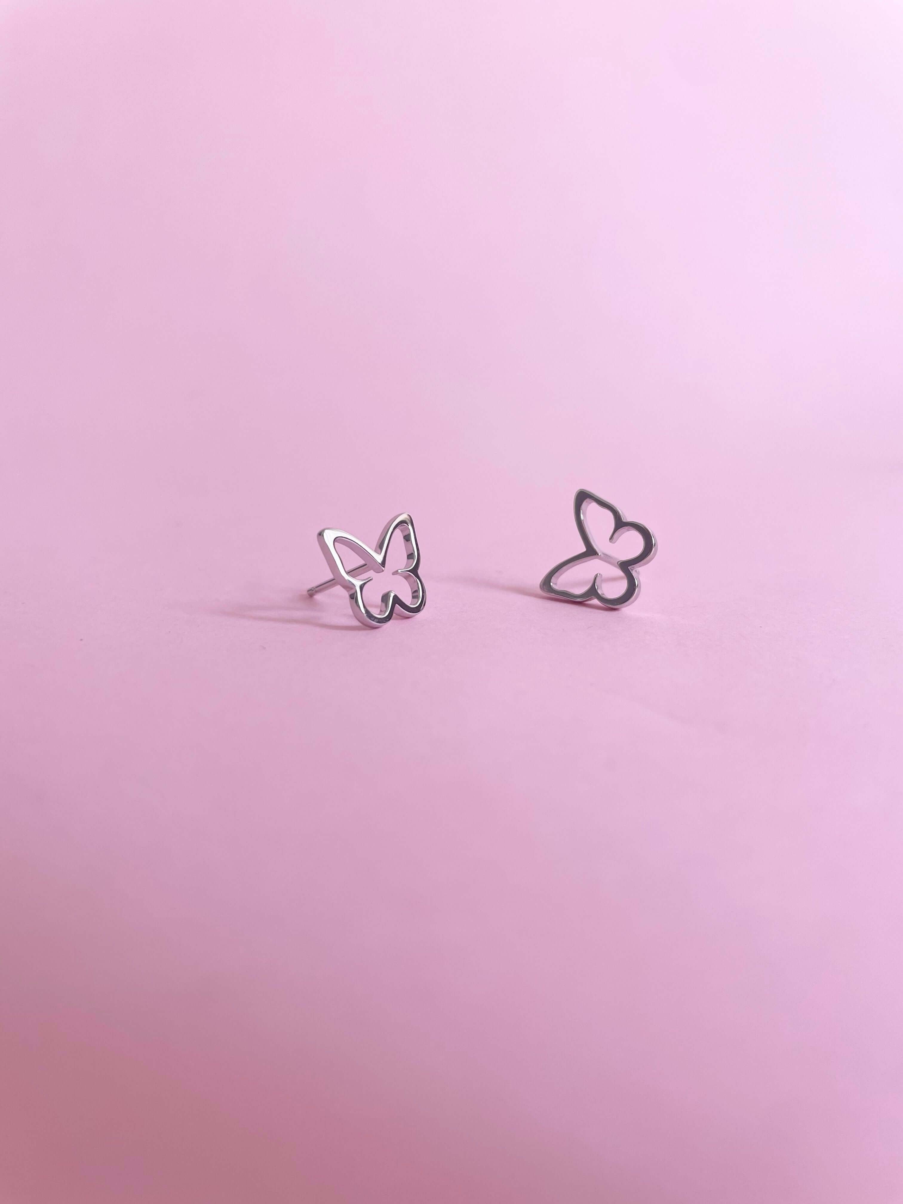 Open Butterfly Earrings-Silver - Marwa Jewels