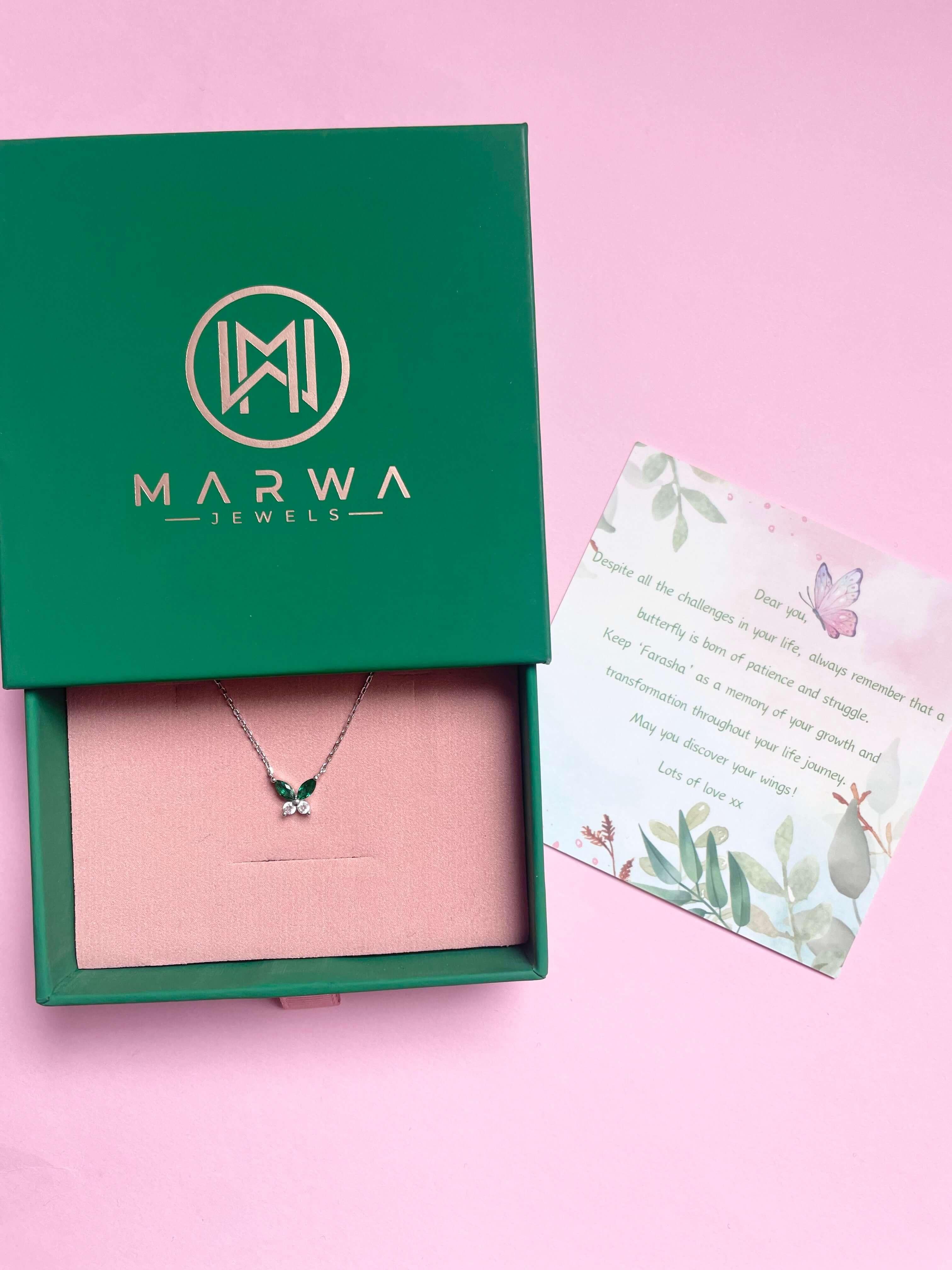 Petite Butterfly Necklace- Silver - Marwa Jewels