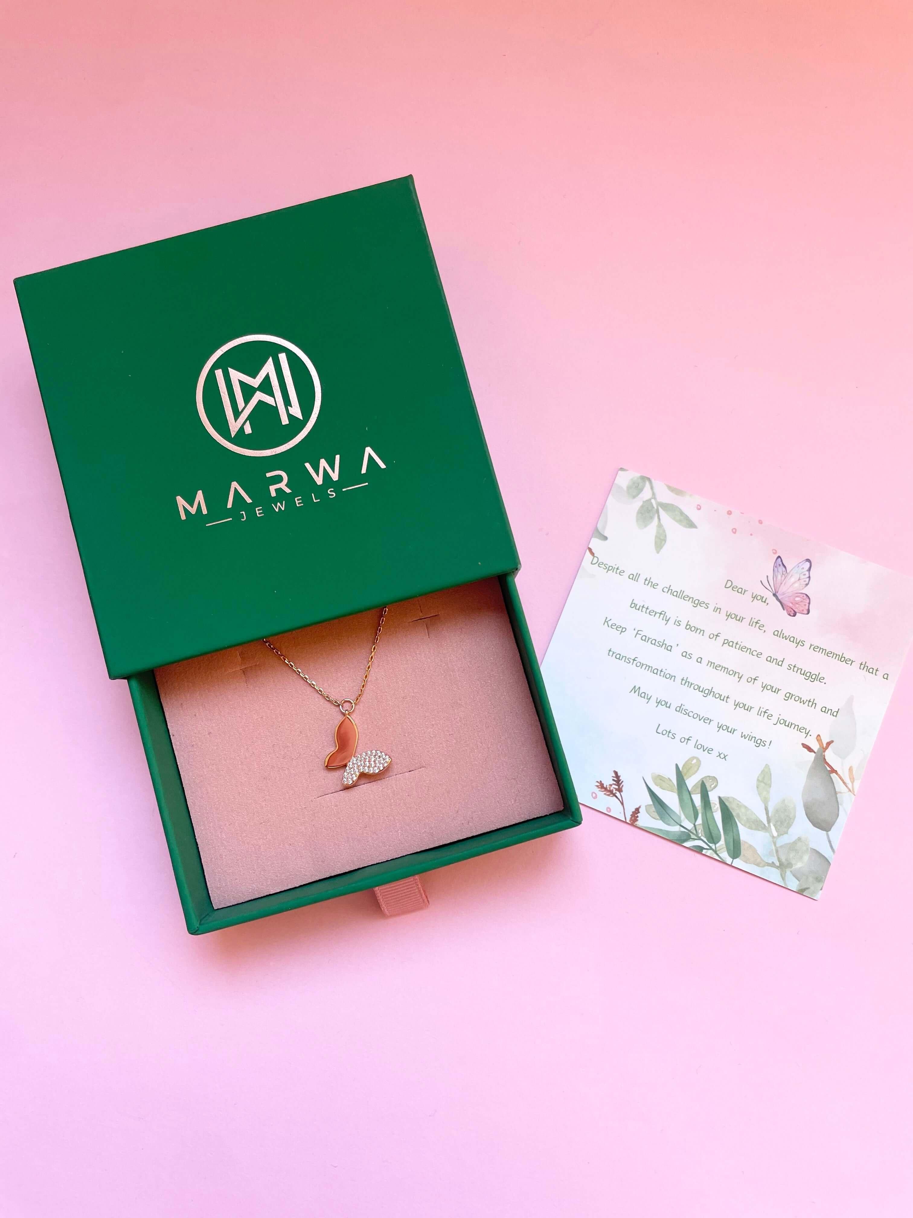 Chic Butterfly Necklace- Rose Gold - Marwa Jewels