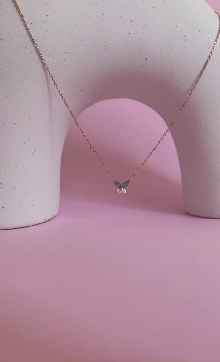 Petite Butterfly Necklace, Rose Gold, video, Treat yourself or loved ones with this butterfly necklace, which showcases a delicately crafted butterfly motif, making it an amazing piece for any outfit.,$100.00